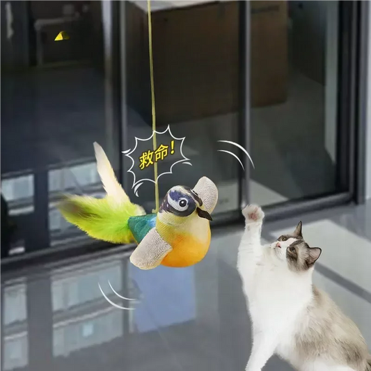 Chirping Bird Cat Plaything Elastic Rope Kitten Teaser