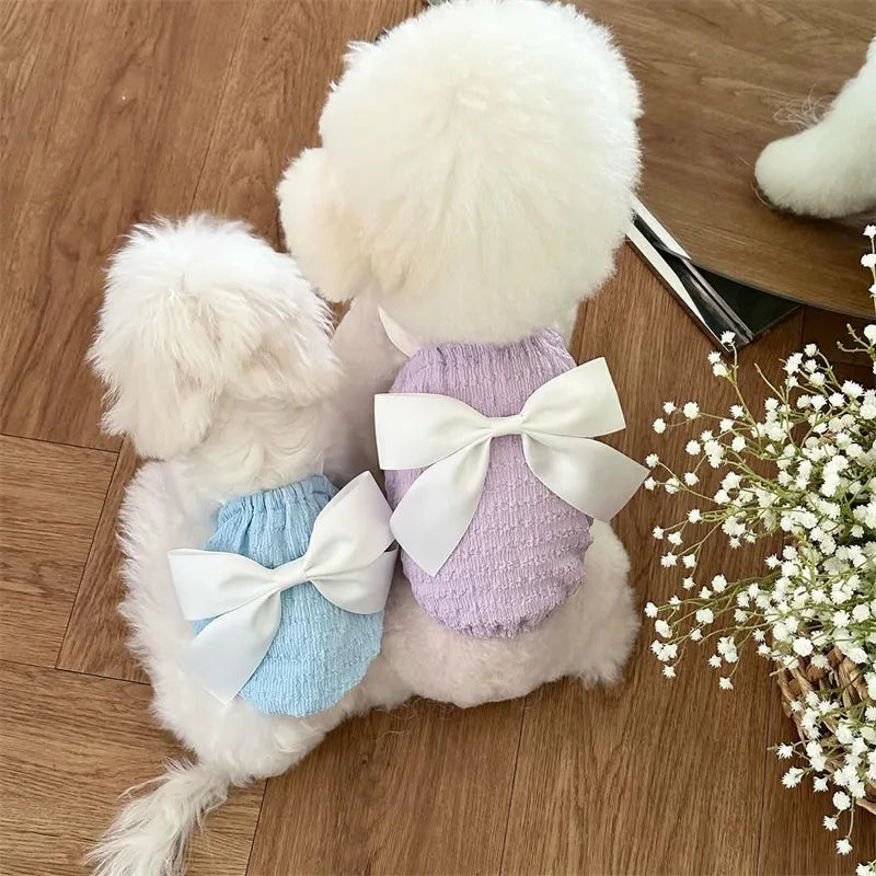 Pet Clotes Purple Vest with Big Dog Bow for - ProPawPet.com