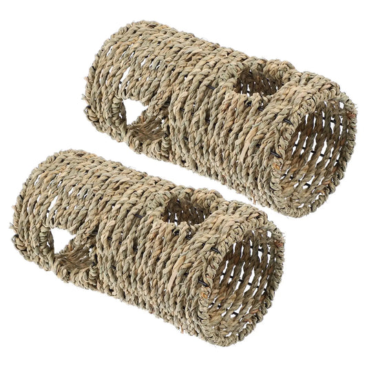 2Pcs Natural Straw Hamster Tunnel Small - ProPawPet.com