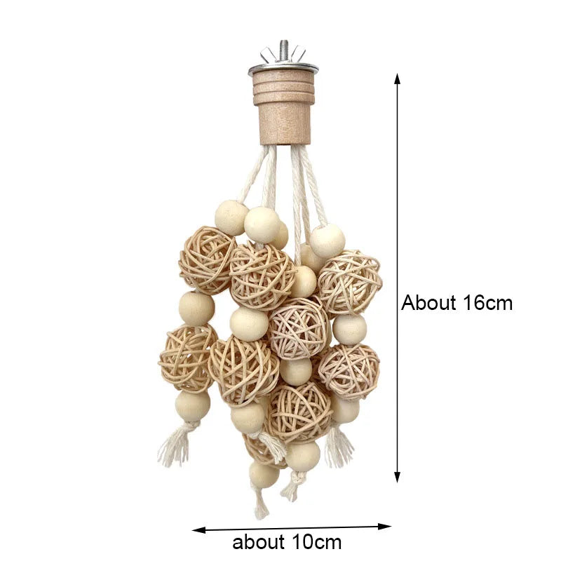 Wood Natural Material Pet Parrot Plaything Bird Swing – 5 Colors