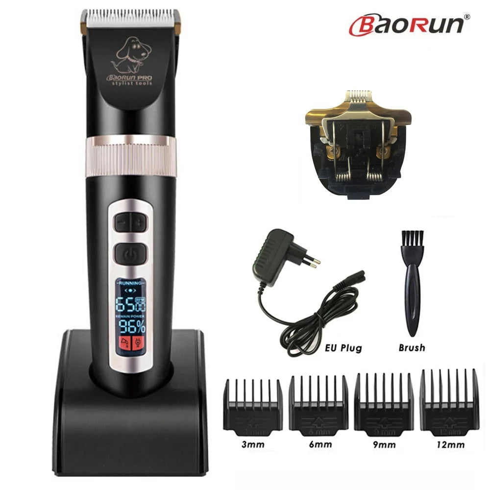 Baorun P9 Dog Hairclipper Professional LCD Screen Cat Clippers, Rechargeable