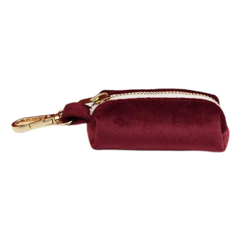 Red Wine Velvet Dog Collar And Leash Set For - ProPawPet.com