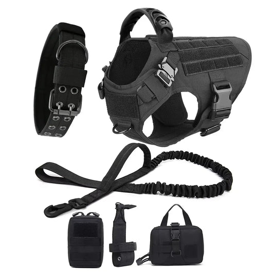 Military Large Dog Harness Leash Collar - ProPawPet.com