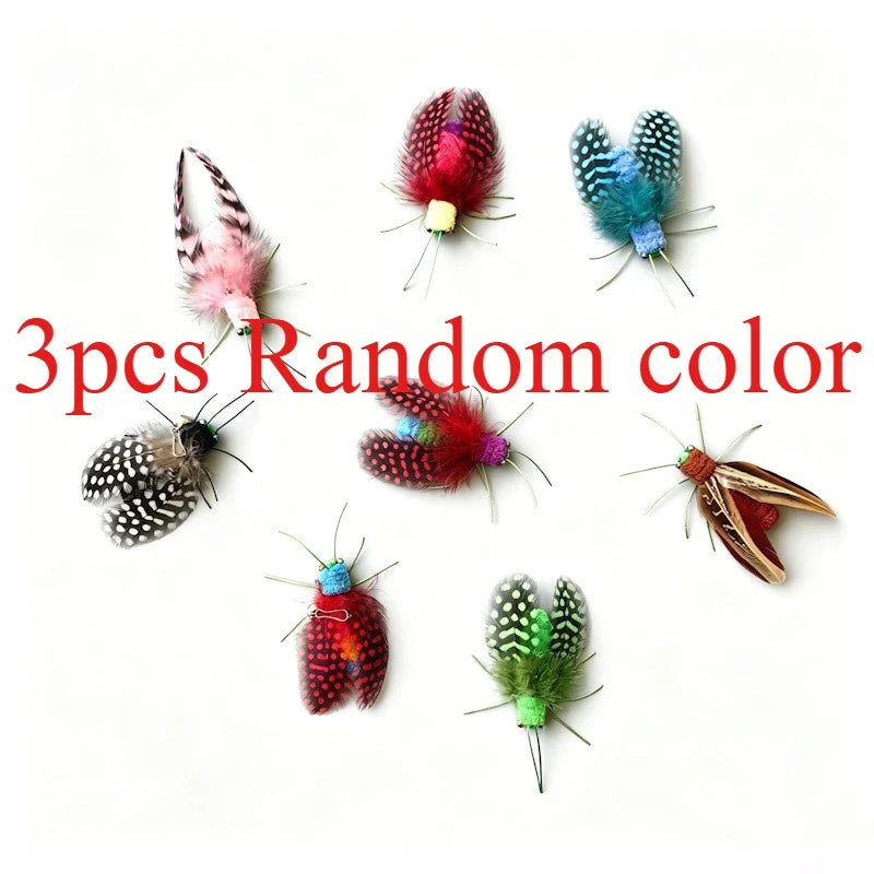 2 Cat Toy Simulated Feather Insect Replacement Head Pet – Cat Supplies