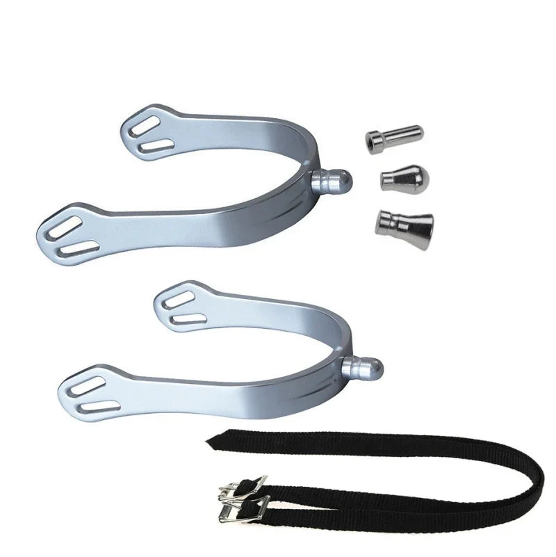 Aluminum Alloy Horse Spurs 4 Replaceable Heads Equestrian – 6 Colors