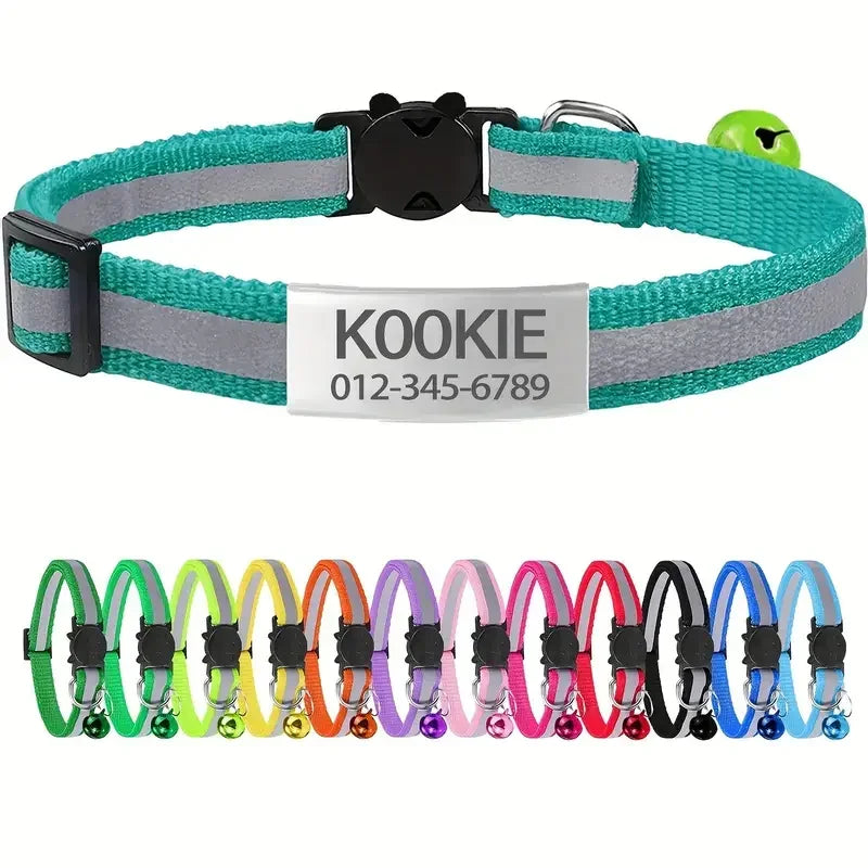13 Colors Custom Engraved Reflective Cat - ProPawPet.com