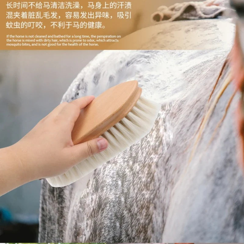 Horse Grooing Brush Solid Wood Handles Wool - ProPawPet.com