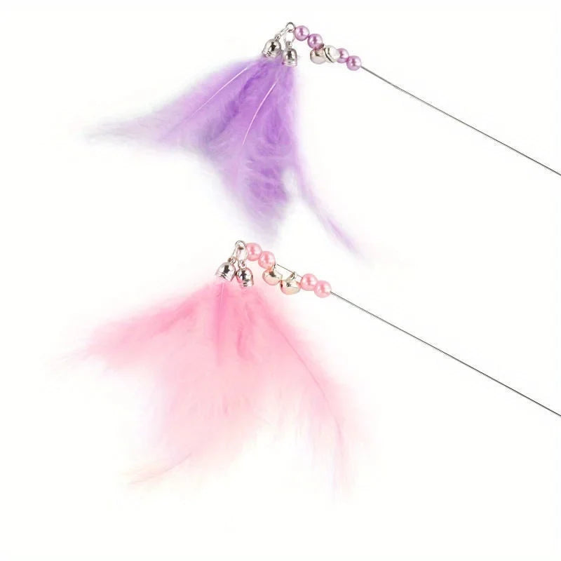 1PCS New Cat Toy Feather Stick with Bell - ProPawPet.com