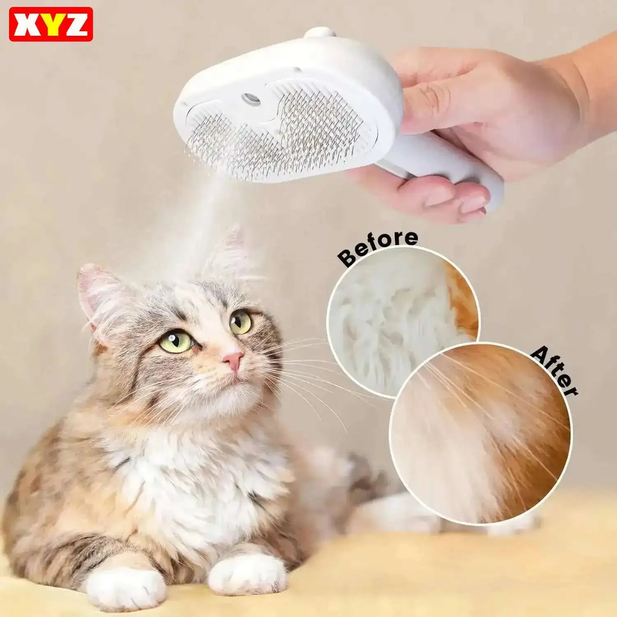 Steamy Dog Brush Electric Spray Cat Hair - ProPawPet.com