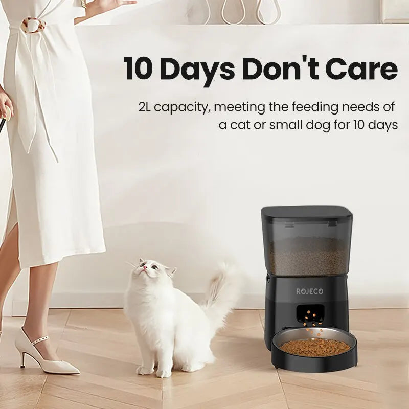 ROJECO Automatic Pet Feeder Button Version - ProPawPet.com