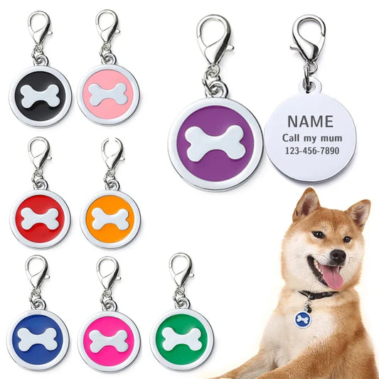 Round Bone Metal Dog Fag Pet Anti-Lost - ProPawPet.com