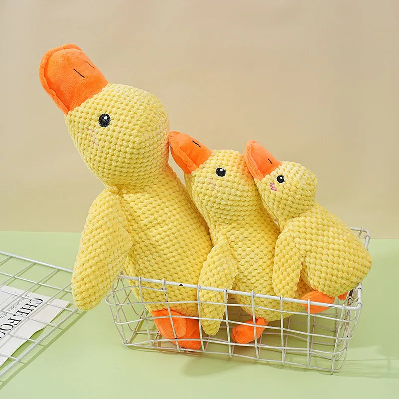 Bite Resistant Plush Dog Toy Duck Shape Interactive Chew Proof – Dog Supplies