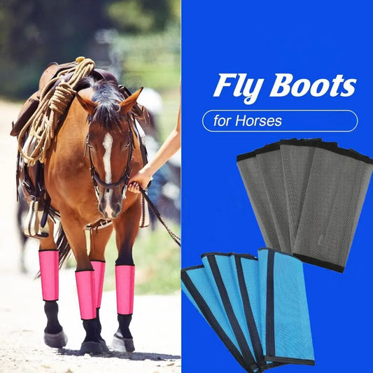 4pcs Breathable Fly Boots for Horses Stay Up - ProPawPet.com