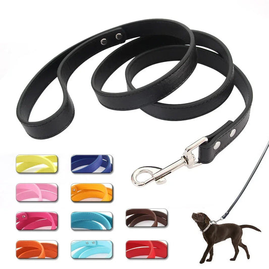 16 Colors Dog Leash Soild Color Leather Pet - ProPawPet.com
