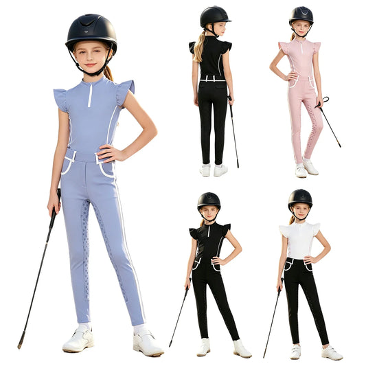 Kids Girls Horse Riding Clothing Zip-up - ProPawPet.com