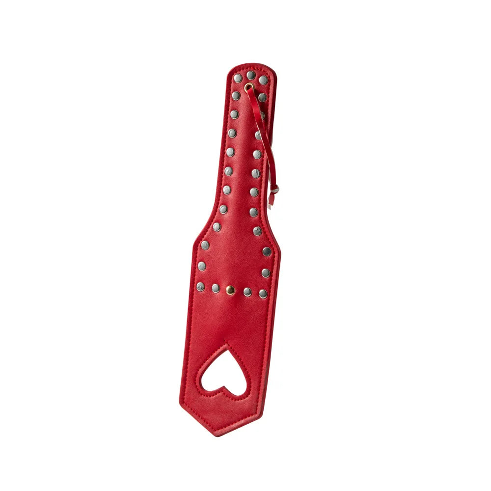 31.5cm PU Leather Punk Rivet Spanking Paddle Horse Whip – 2 Colors