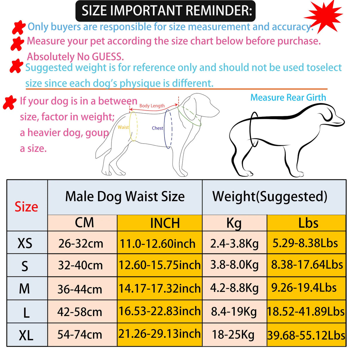 3PCS Durable Washable Male Dog Diaper Wraps - ProPawPet.com
