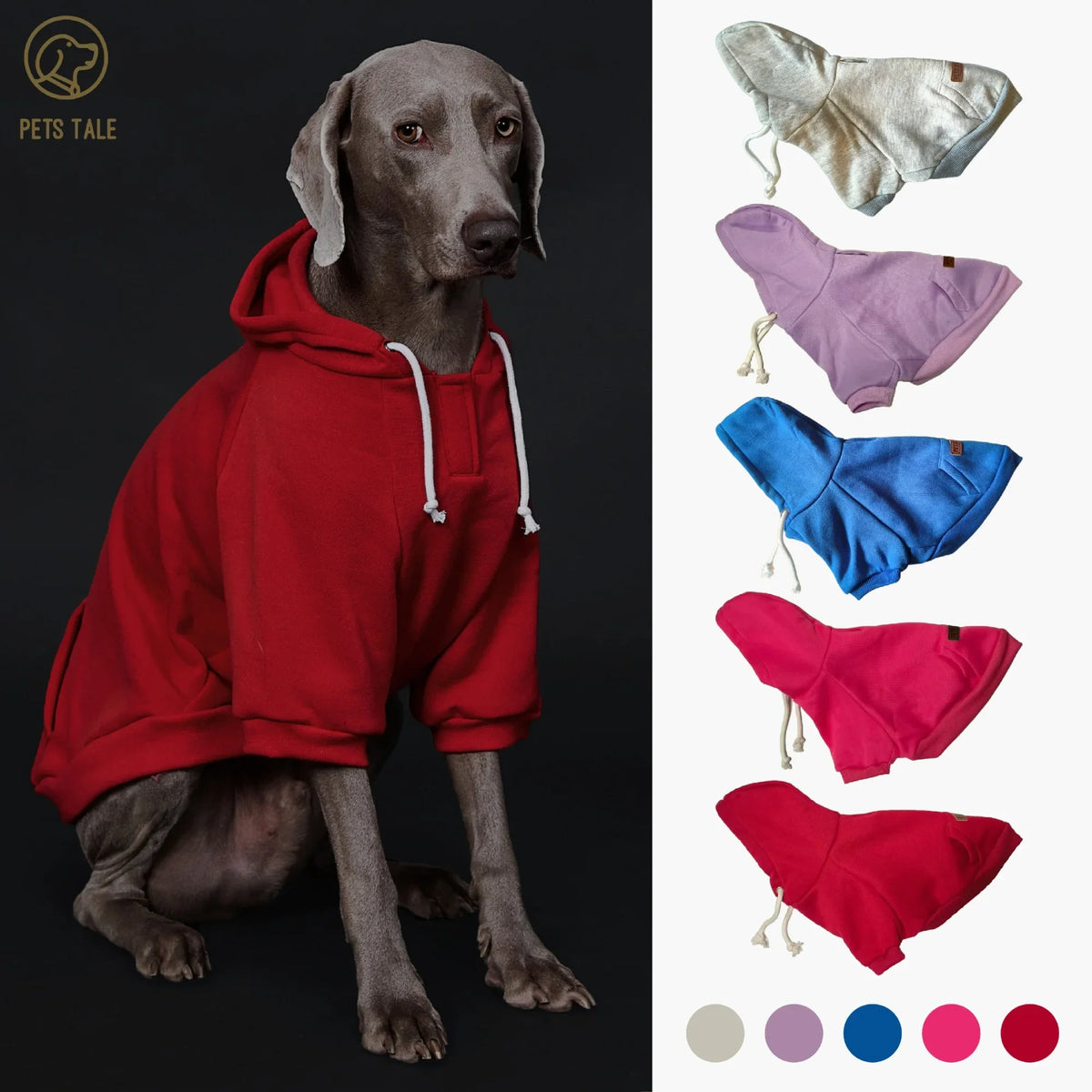 Solid Color Dog Hoodie with Pocket, Leather - ProPawPet.com
