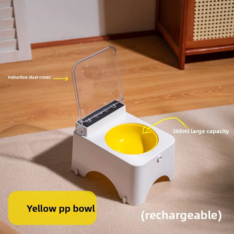 Pet Smart Infrared Sensor Open Lid Cat Bowl, Stainless Steel