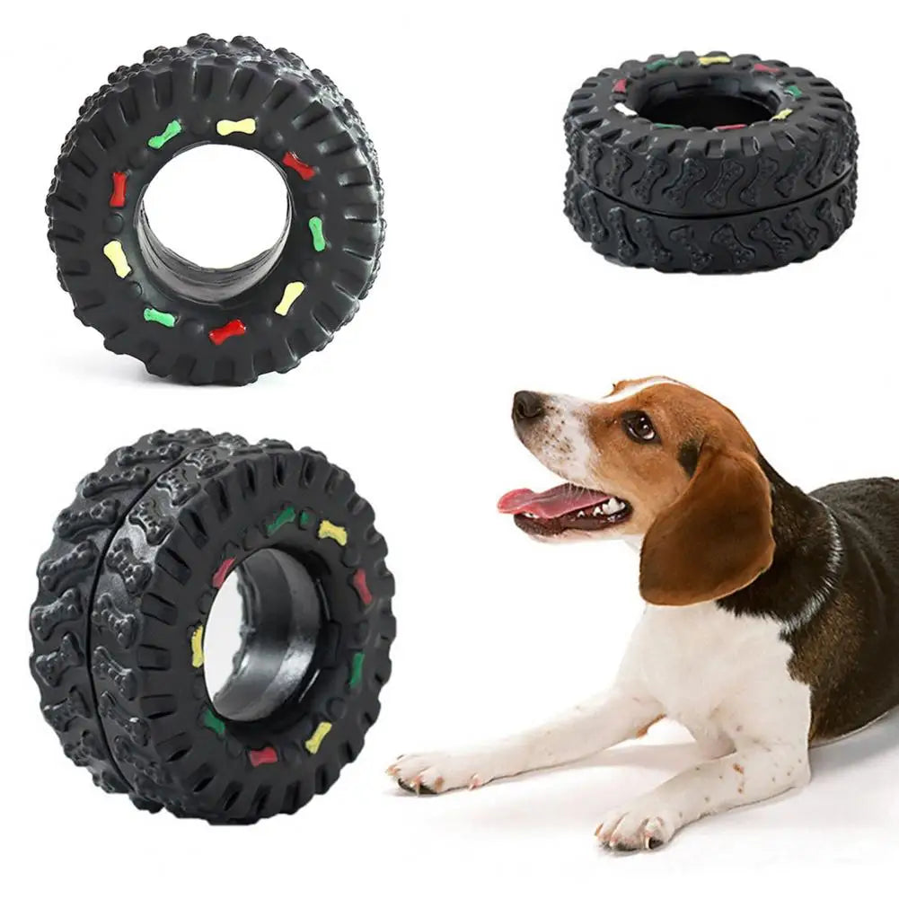 Tire Design Squeaky Dog Chew Toy Wear - ProPawPet.com