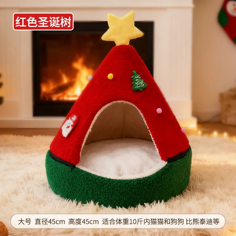 Pet Christmas Nest Autumn and Winter Warm Cat – 2 Colors