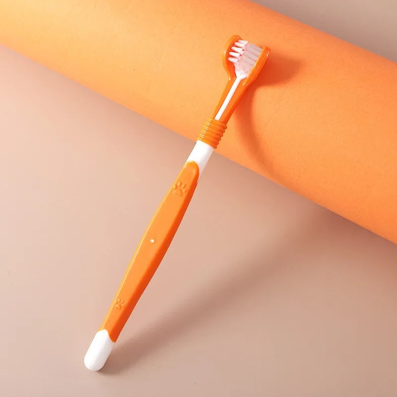 3-Sided Pet Toothbrush Dog Plastic Removing Tartar Cleaning – 9 Colors