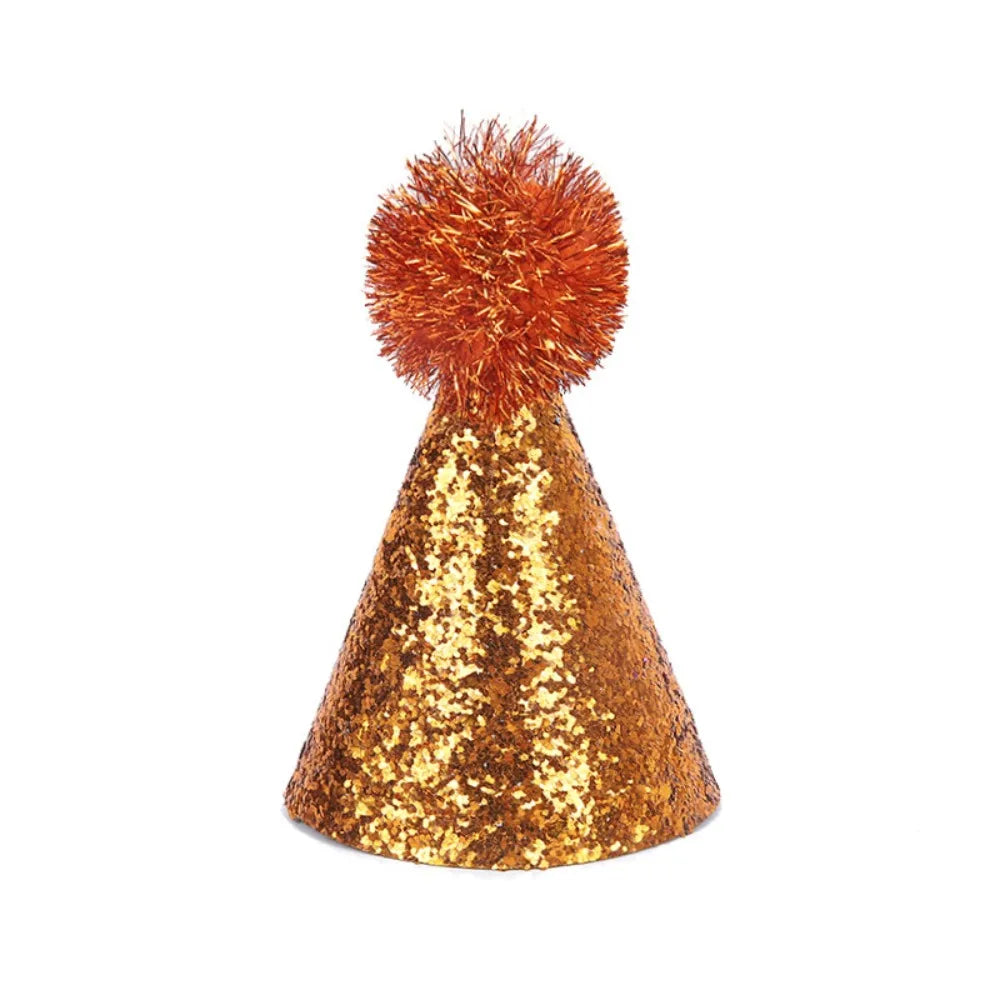 Creative Glitter Dog Birthday Hat Colorful Hairball Shiny Pet – Dog Supplies