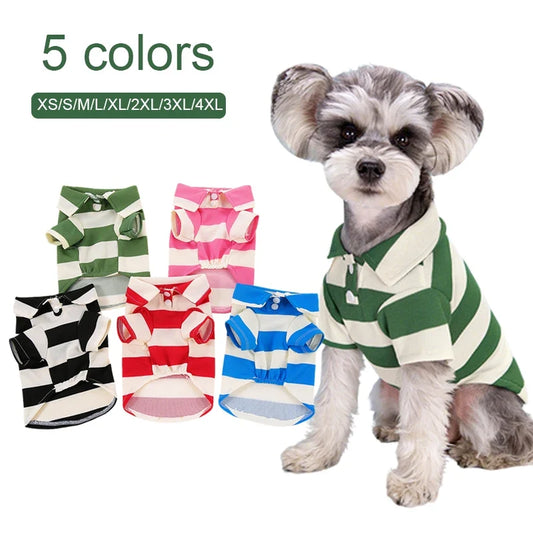Pet Dog Polo Shirt Dog Clothes Summer Casual - ProPawPet.com