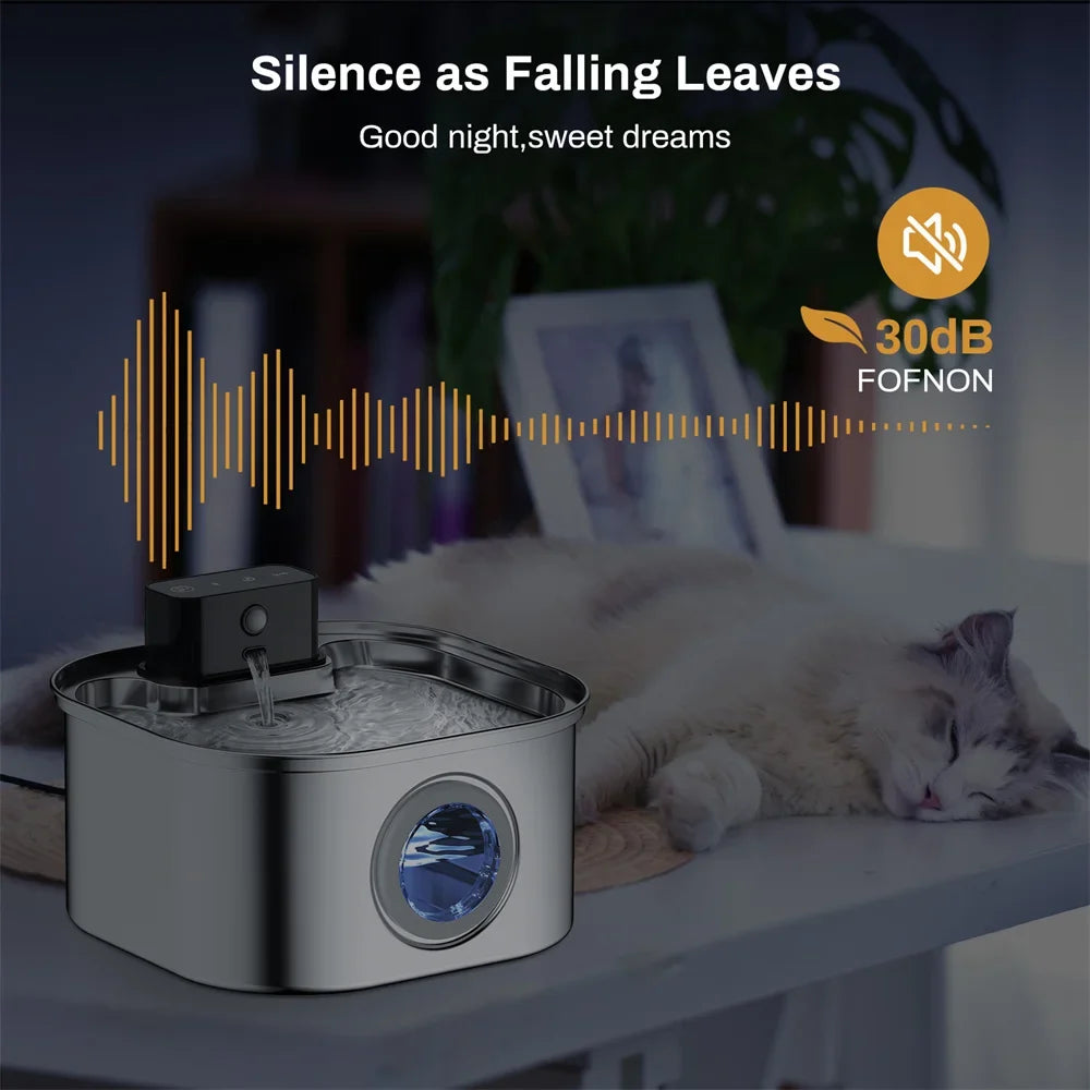 Wireless Stainless Steel Pet Water Fountain, - ProPawPet.com