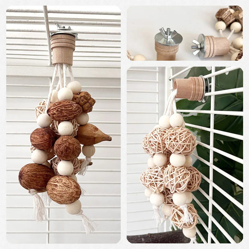 Natural Material Pet Parrot Toy Bird Swing - ProPawPet.com