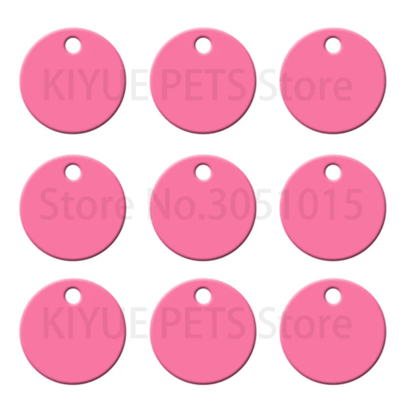 20Pcs Round Shape Aluminum Pet ID Tag 2 - ProPawPet.com