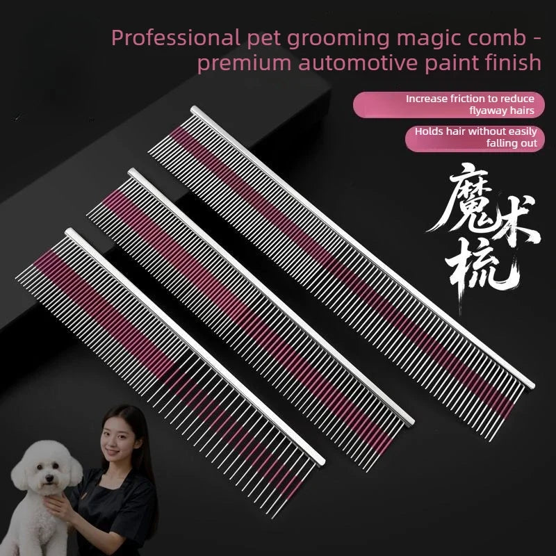Pet Comb Purple Stripes Precision Comb for - ProPawPet.com