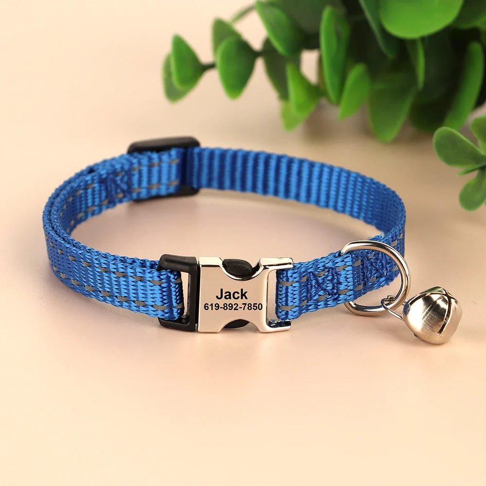 Personalized Cat Collar Reflective Nylon Dog - ProPawPet.com