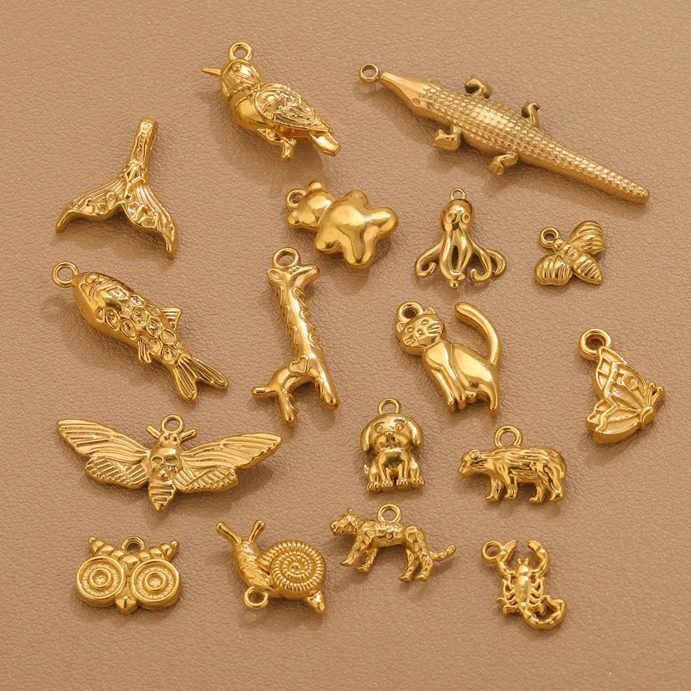 5pcs Stainle Steel Gold Animal Charms For - ProPawPet.com