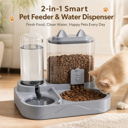 2‑in‑1 Gravity Cat Automatic Feeder Water - ProPawPet.com