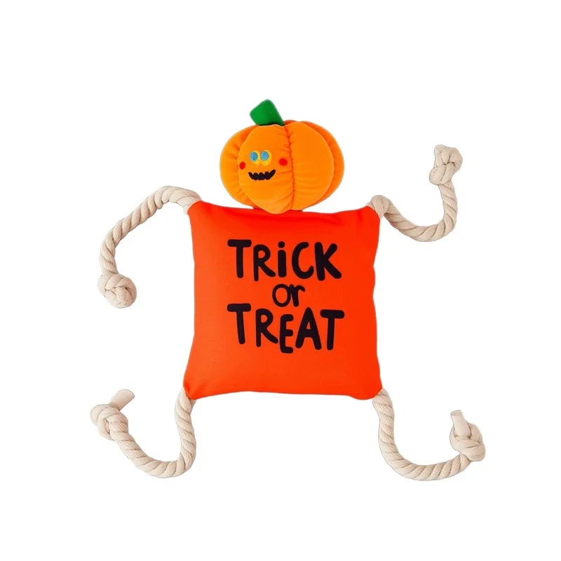 Halloween Plush Dog Plaything with Squeaker Bite Resistant Molar, Interactive