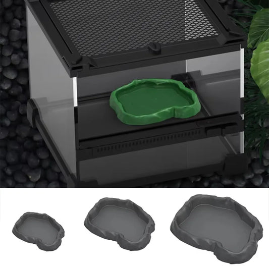 ABS Resin Reptile Feeder Bowl Imitation Rock - ProPawPet.com