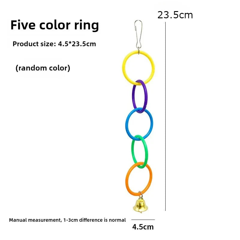 Parrot Swing Plaything Bird Cage with Bell Sound Colorful Climbing