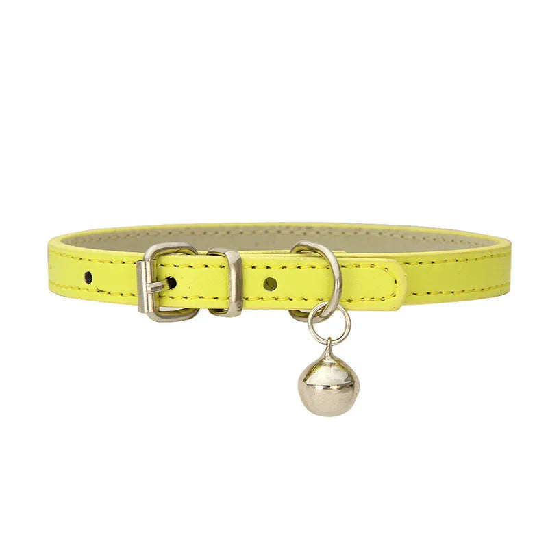 Cute Cat Collar Solid Faux Leather - ProPawPet.com