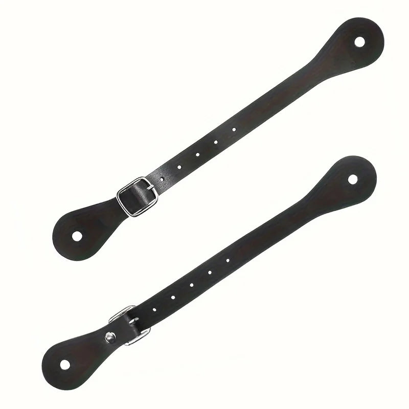 Non-Slip 1 Pair PU Leather Spur Straps Adjustable Western Cowboy Boot