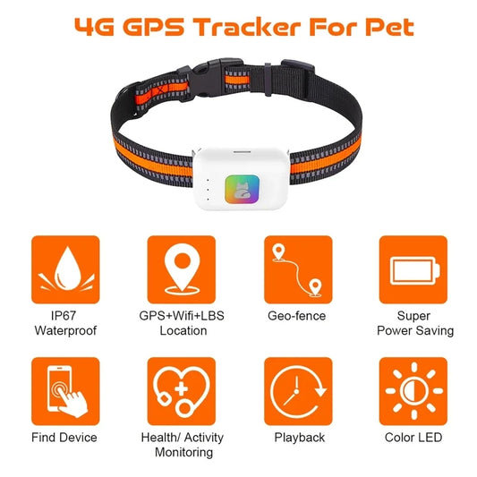 GPS Pet Tracker with Colorful LED Flash 4G - ProPawPet.com