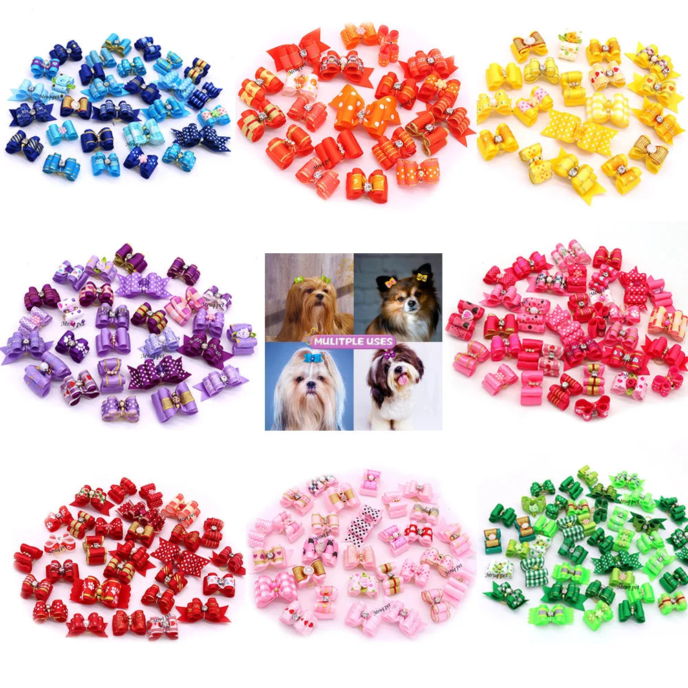 20pcs Pet Dog Cute Hair Bows with - ProPawPet.com