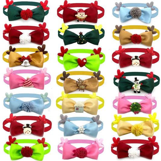 50/100Pcs Christmas Dog Bowtie Small Dog - ProPawPet.com