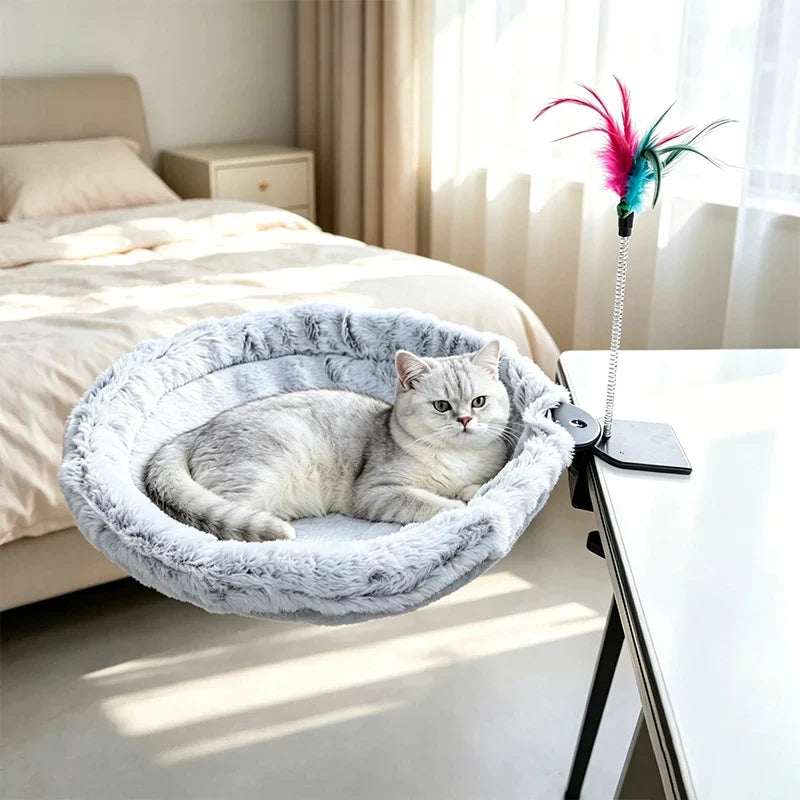 Cozy Cat Companion Desk Hammock‑Soft Plush - ProPawPet.com