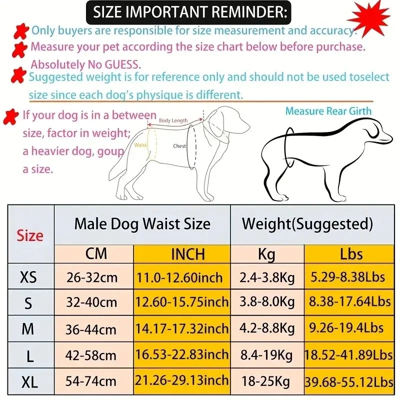 Male Dog Diapers Washable Belly Band for - ProPawPet.com