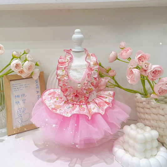 Pet Spring Lace Dress Pet Yorkshire Teddy - ProPawPet.com