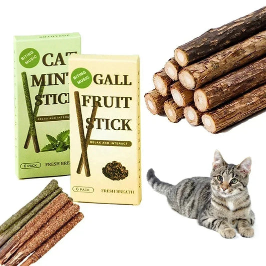 6-30pcs Natural Cat Stick Mint Caught Bite - ProPawPet.com