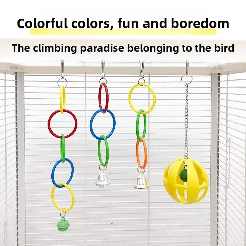 Parrot Swing Toy Bird Cage Toys with Bell - ProPawPet.com