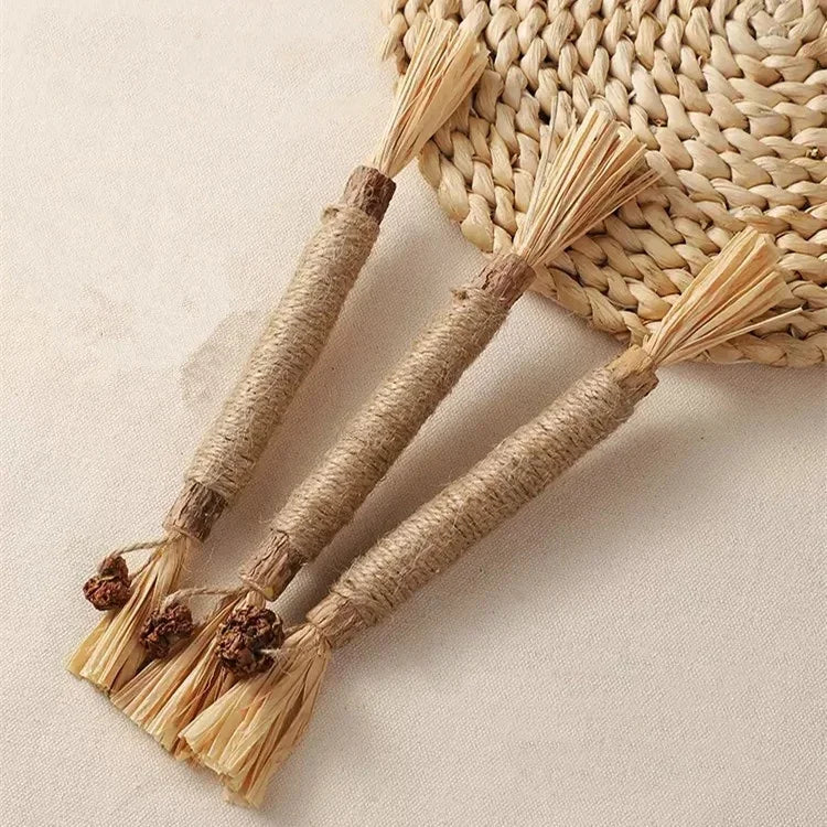 Mutianliao Raffia Grass Teething Stick Pet Toy – Dog Supplies
