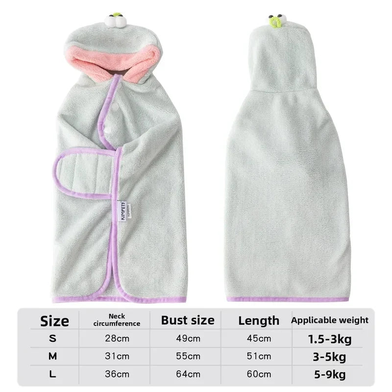 Pet Hooded Towel Bathrobe – Absorbent Cute - ProPawPet.com